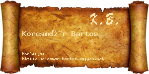 Korcsmár Bartos névjegykártya